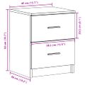 vidaXL Nočný stolík s 2 zásuvkami biele 40x36x50 cm