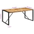 vidaXL Jedálenský stôl 175x90x76 cm surový mangový masív