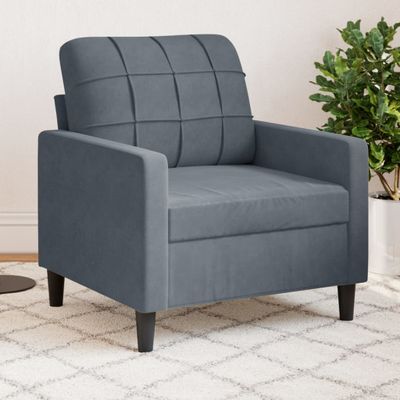 vidaXL Kreslo tmavosivé 60 cm zamat