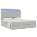 vidaXL LED úložná posteľ s matracom Svetlosivá 180 x 200 cm Zamat
