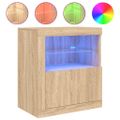 vidaXL Komoda s LED svetlami dub sonoma 60,5x37x67 cm
