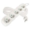 Predlžovací kábel 7 m / 5 zásuviek / biely / PVC / 1 mm2