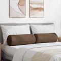 vidaXL Podložkové vankúše 2 ks látka Hnedá Ø 25 x 70 cm