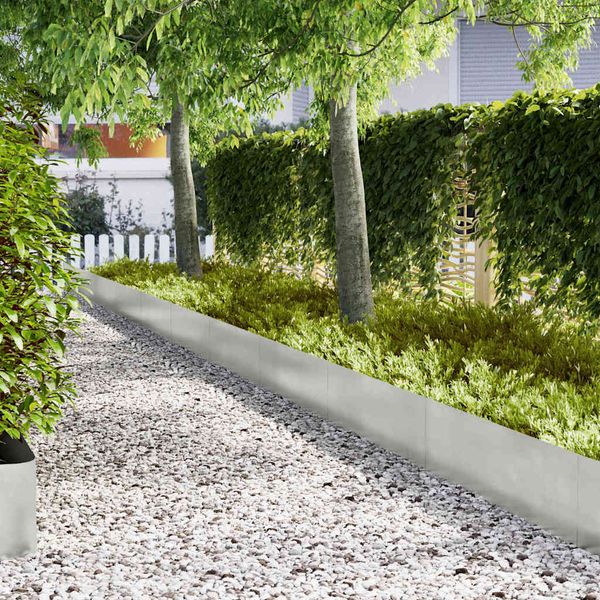 vidaXL Obrubník trávnika 30 pcs Strieborná 100 x 0,05 x 30 cm
