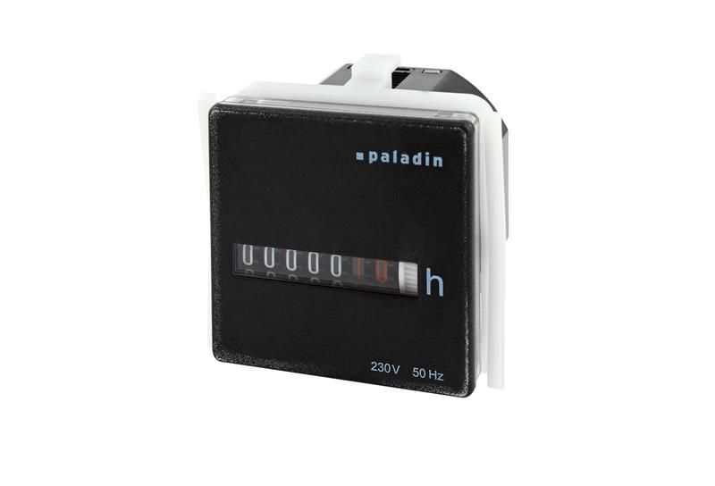 Počítadlo prevádzkových hodín PALADIN BW 40.18, 230V, 50Hz, čierne, do PANELU, bez rám., 48x48mm