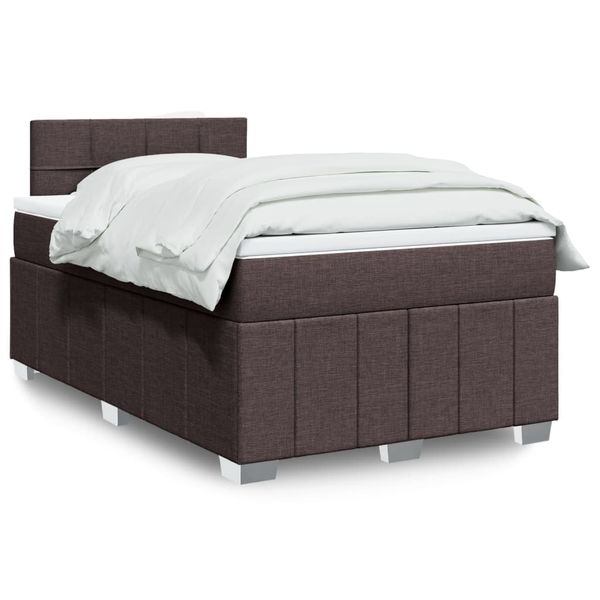 vidaXL Boxspring posteľ s matracom tmavohnedá 120x200 cm látka