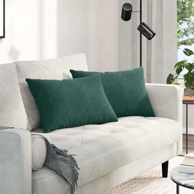 vidaXL Vankúše na pohovku 2 pcs Tmavozelená 60 x 40 cm