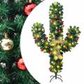 vidaXL Vianočný kaktus s podstavcom a LED zelený 150 cm PVC