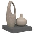 vidaXL Plávajúca nástenná polica, lesklá sivá 23x23,5x3,8 cm, MDF