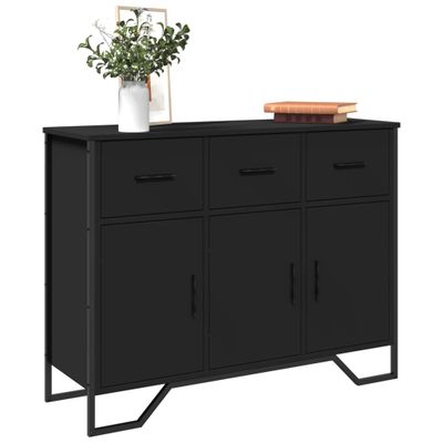 vidaXL Komoda čierna 97x32,5x74,5 cm kompozitné drevo