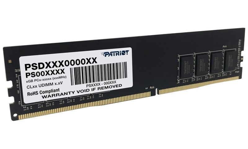 PATRIOT Signature 8GB DDR4 3200MHz / DIMM / CL22 / 1,2V Pamet, DDR4, 8GB, 3200MT/s, CL22, UDIMM, 1,2V, Non-ECC, oboustranný modul