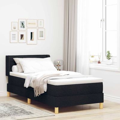 vidaXL Posteľ s pružinovým rámom s matracmi Čierny 200 x 100 cm látka