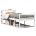 vidaXL Posteľný rám pre seniorov čelo biely 90x200 cm borovicový masív