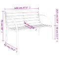 vidaXL Záhradná lavička 120 cm, drevo a železo