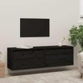 vidaXL Nástenné skrinky 2 ks čierne 60x30x35 cm masívna borovica