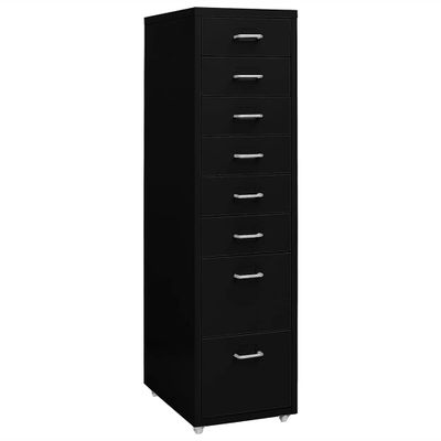 vidaXL Mobilná kartotéka čierna 28x41x109 cm kov