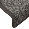 vidaXL Schodové rohože 15 ks 56x17x3 cm tmavošedé polkruhové