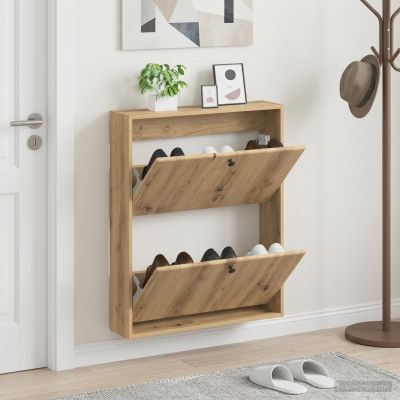 vidaXL Nástenný botník BREDA 71 x 17 x 86 cm Kompozitné drevo