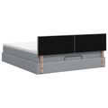 vidaXL Ottoman posteľ s matracom a LED Svetlosivá 140 x 190 cm Látka