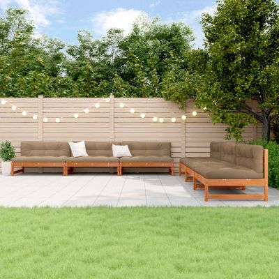 vidaXL Záhradný lounge set 6 ks Vosková Hnedá Masívna borovica