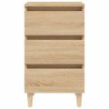 vidaXL Nočný stolík nohy z masívneho dreva dub sonoma 40x35x69 cm