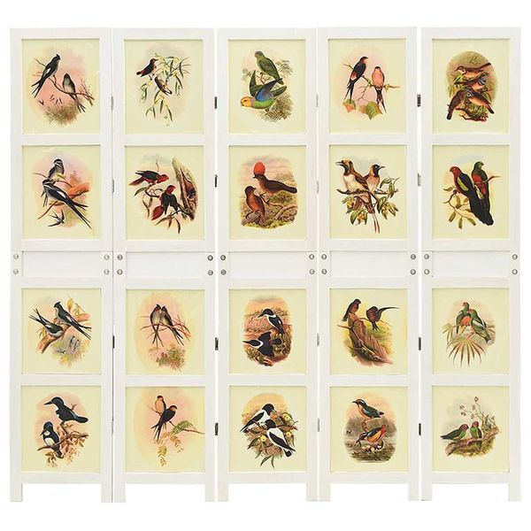 vidaXL Romdivider Panel Biela 176,5 x 165 cm MDF