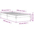 vidaXL Posteľný rám dub sonoma 90x190 cm kompozitné drevo a kov