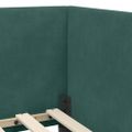 vidaXL Rohový rám postele Tmavozelená 90 cm x 200 cm Zamat