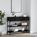 vidaXL Konzolový stolík čierny 100x25x75 cm kompozitné drevo