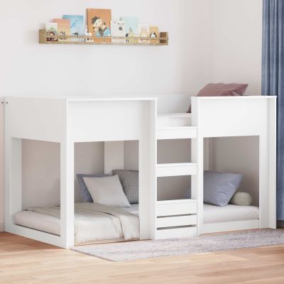 vidaXL Poschodová posteľ pre deti Biela 75 x 190 cm Kompozitné drevo