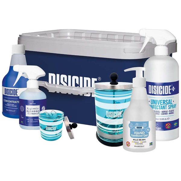 Súprava dezinfekčných prostriedkov pre salóny DISICIDE Start set Blue
