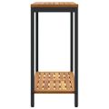 vidaXL Vonkajší stôl s úložiskom Prírodná a čierna 80 x 35 x 75 cm