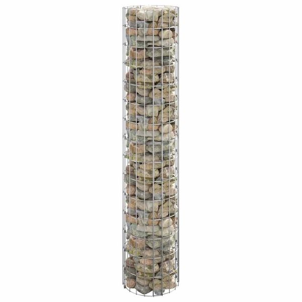 vidaXL Kruhový gabiónový stĺp, pozinkovaná oceľ Ø30x150 cm