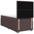 vidaXL LED boxspring posteľ s matracom Tmavohnedá 90 x 200 cm Látka