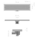 vidaXL Sprchový odtok s vetracími otvormi 53x14 cm nehrdzavejúca oceľ