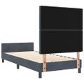 vidaXL Posteľ s pružinovým rámom Tmavo šedá 90 x 190 cm Zamat