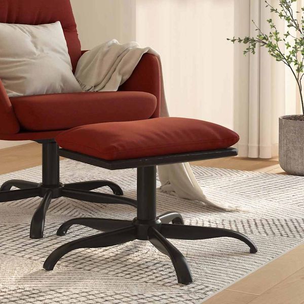 vidaXL Podnožka vínovo červená 60x60x36 cm látka a umelá koža