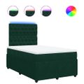 vidaXL Posteľný rám boxsping s matracom tmavozelený 120x200 cm zamat