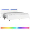 vidaXL Posteľ s pružinovým rámom Biela 200 x 200 cm Umelá koža