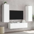 vidaXL TV nástenná skrinka s LED svetlami biela 80x35x31 cm