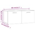 vidaXL Nástenná skrinka dymový dub 80x35x36,5 cm spracované drevo