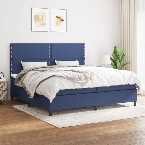 vidaXL Boxspring posteľ s matracom modrá 200x200 cm látka