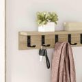 vidaXL Vešiak na stenu Nástenná montáž Sonoma dub 60 x 10,5 x 10,5 cm