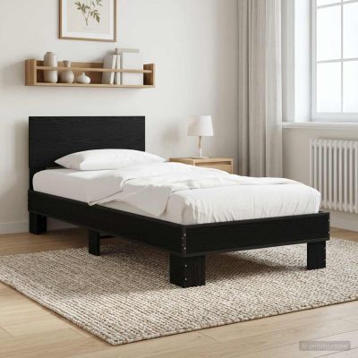 vidaXL Rám postele s čelom Čierny dub 80 x 200 cm Kompozitné drevo