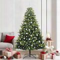 vidaXL Umelý skladací vianočný stromček 300 LED diód Zelená 210 cm