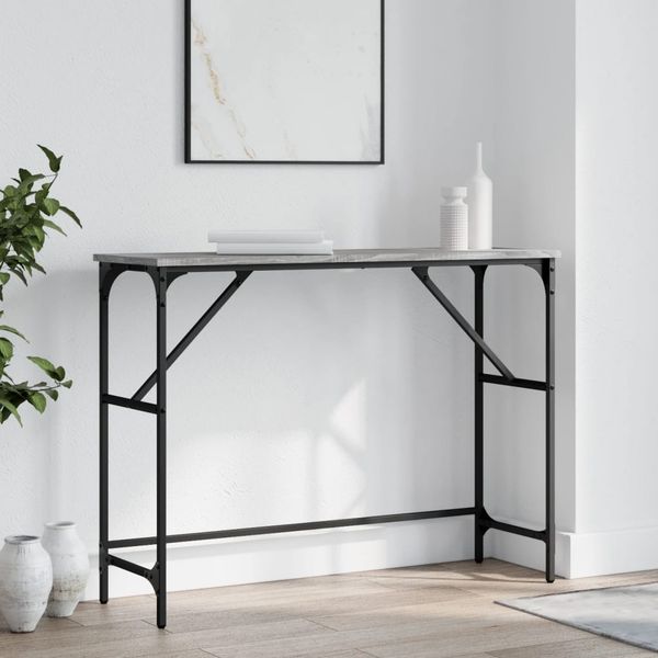 vidaXL Konzolový stolík sivý sonoma 100x32x75 cm kompozitné drevo