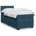 vidaXL Posteľný rám boxsping s matracom tmavomodrý 80x200 cm zamat