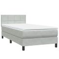 vidaXL Posteľný rám boxspring s matracom Svetlosivá 80x210 cm zamat