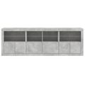vidaXL Komoda s LED svetlami betónovo sivá 202x37x67 cm