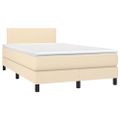 vidaXL Boxspring posteľ s matracom krémový 120x200 cm látka